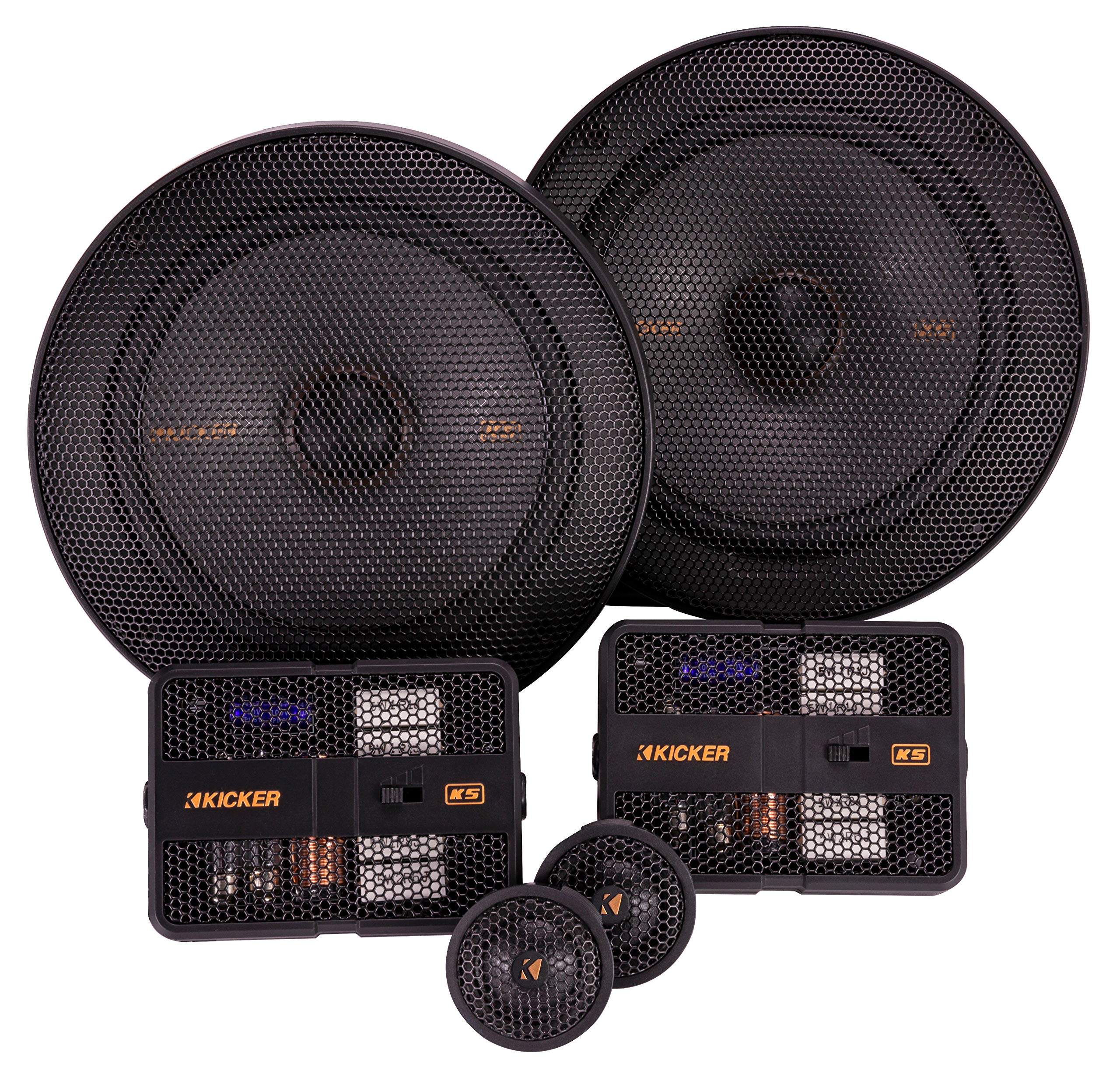 Kicker KSS6504, KS 6.5" Component System w/ 1" Tweeters, 4 Ohm (51KSS6504) (OB)