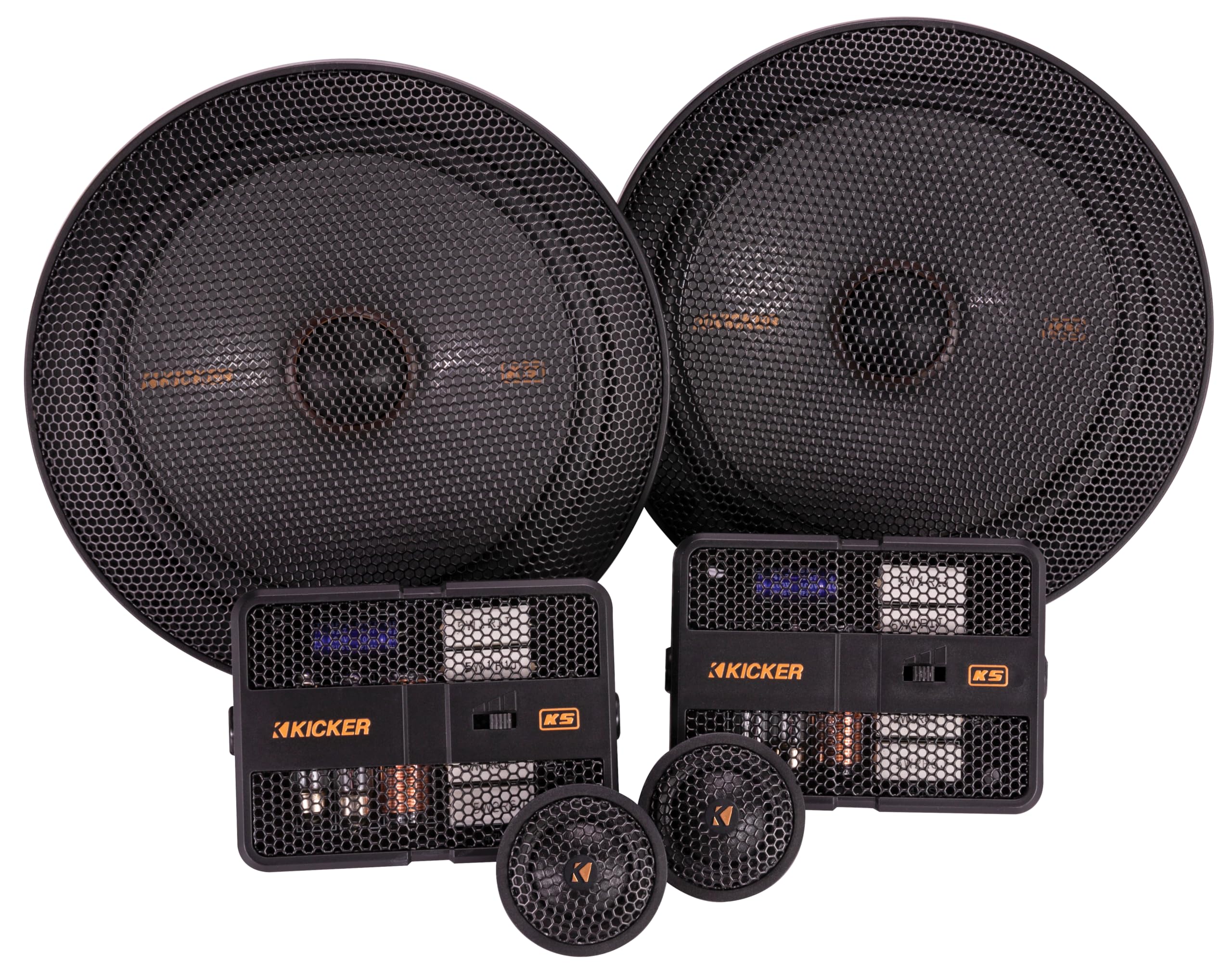 Kicker KSS6704, KS 6.75" Component System w/ 1" Tweeters, 4 Ohm (51KSS6704) (OB)