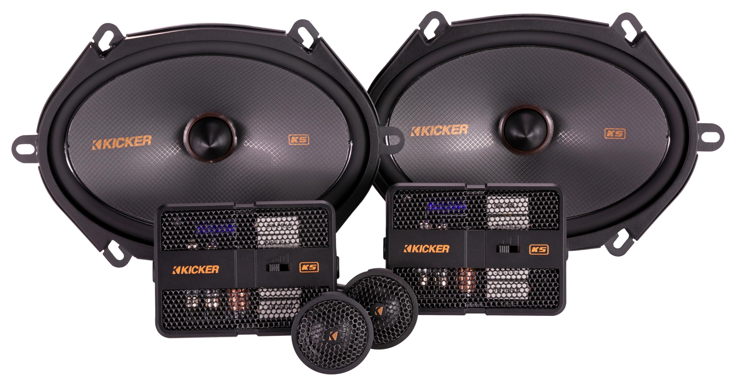 Kicker KSS6804, KS 6X8" Component System w/ 1" Tweeters, 4 Ohm (51KSS6804) (OB)