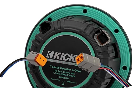 Kicker MSC65, MSC 6.5" 4 Ohm Premium Marine Coaxial Speakers (51MSC65) (OB)