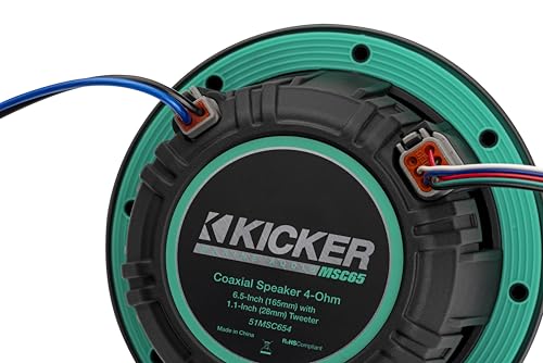 Kicker MSC65, MSC 6.5" 4 Ohm Premium Marine Coaxial Speakers (51MSC65) (OB)