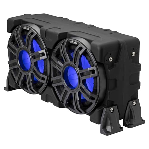 Kicker MWLE10, MWLE 10" Loaded Premium Marine Subwoofer Enclosure w/ Passive Radiator 4 Ohm (51MWLE104) (OB)