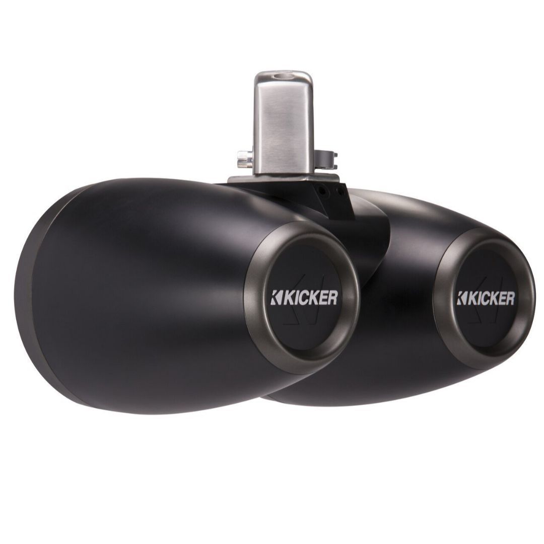 Kicker KMTDC65, KMTDC 6.5" Loaded Marine Dual Cans Speaker Pair, Charcoal/Black (45KMTDC65) (OB)