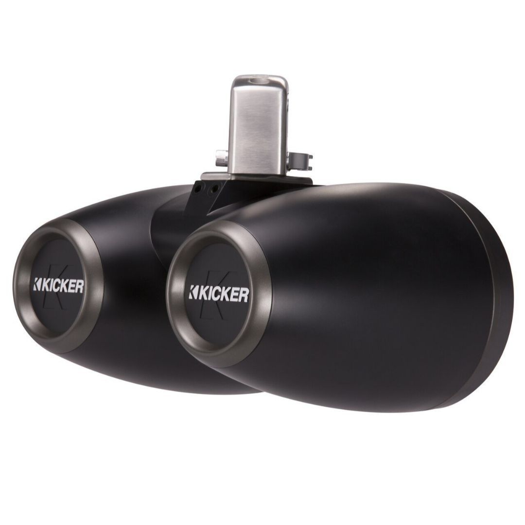 Kicker KMTDC65, KMTDC 6.5" Loaded Marine Dual Cans Speaker Pair, Charcoal/Black (45KMTDC65) (OB)