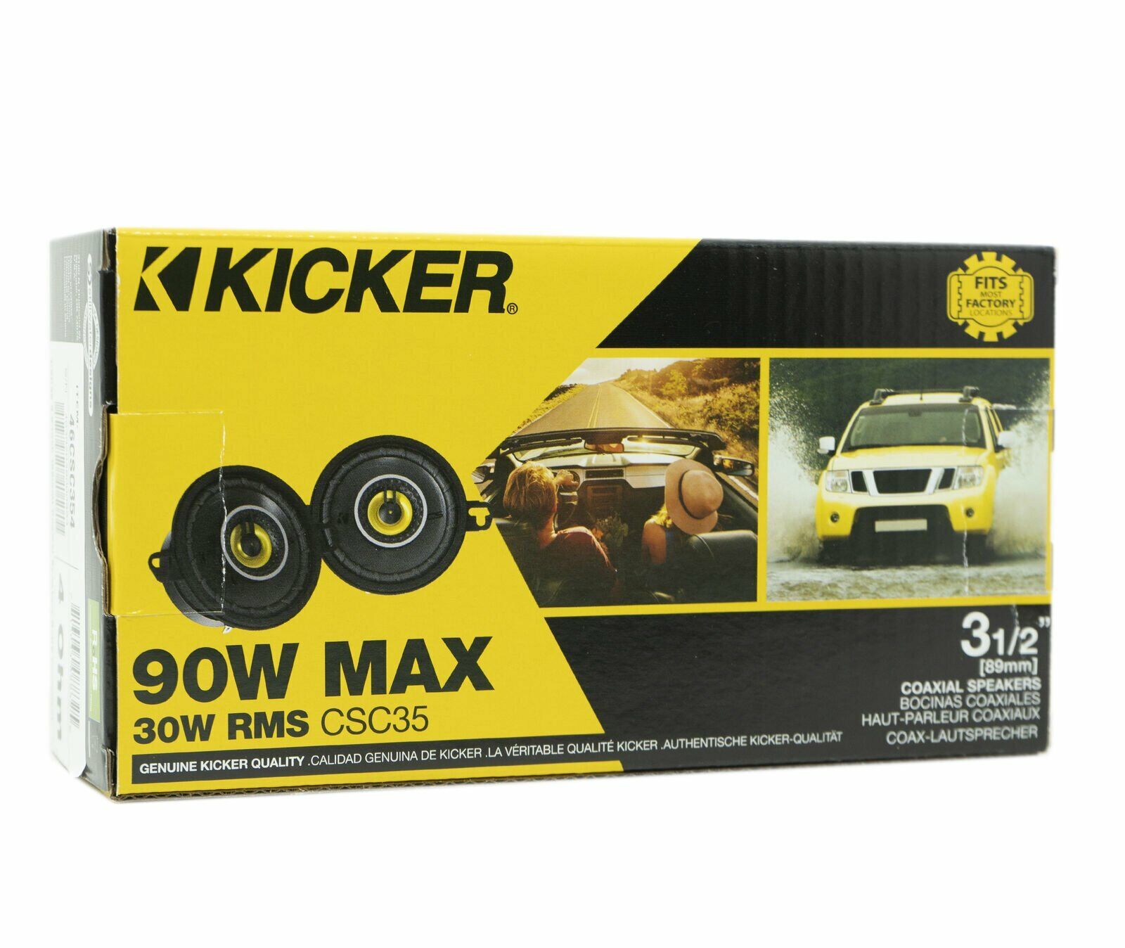 Kicker CSC354, CS 3.5" 2-Way Coaxial Speakers, 4-Ohm (46CSC354) (OB)