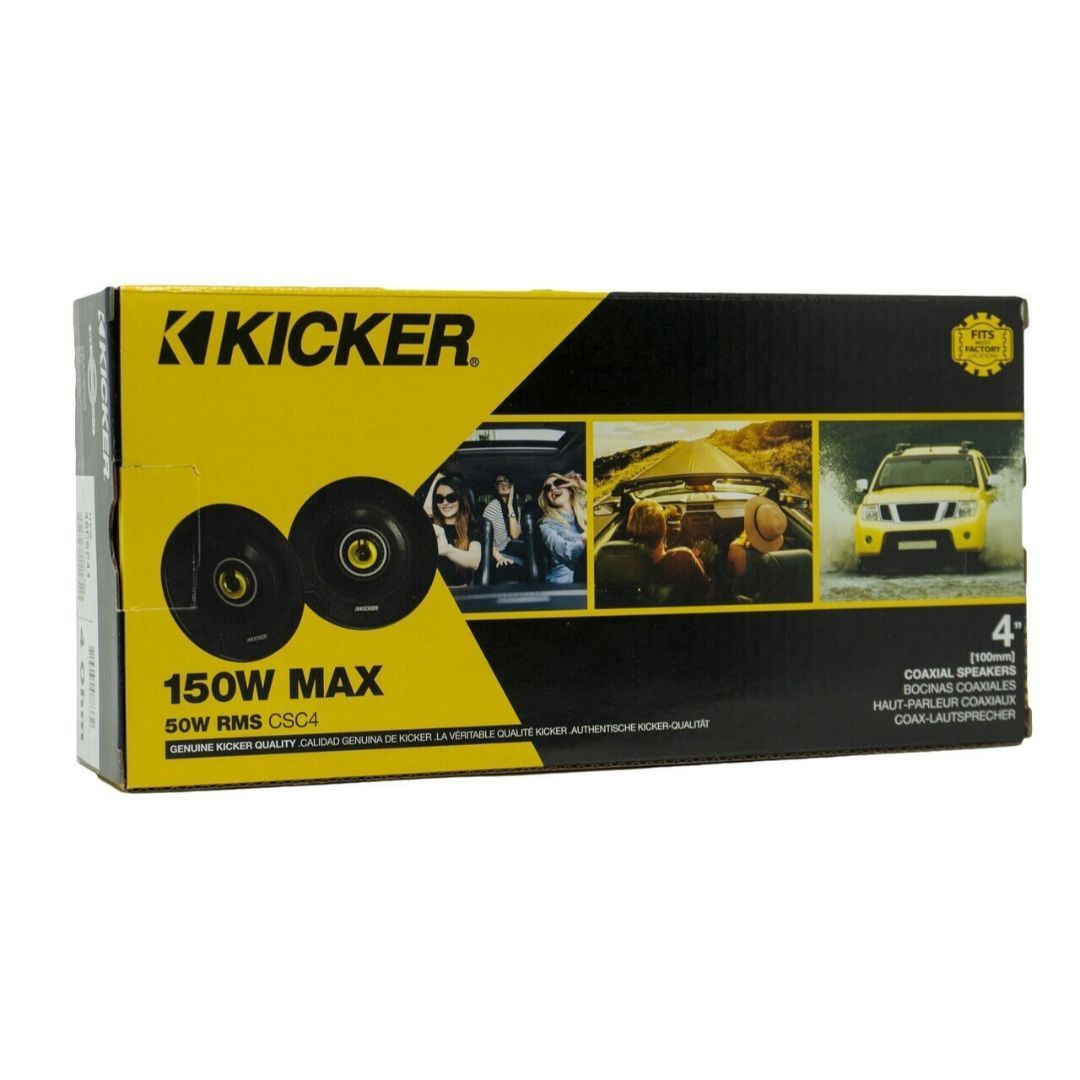 Kicker CSC44, CS 4" 2-Way Coaxial Speakers, 4-Ohm (46CSC44) (OB)