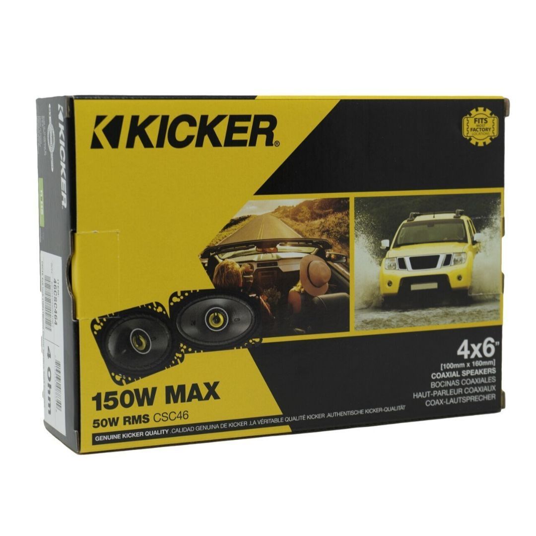 Kicker CSC464, CS 4X6" 2-Way Coaxial Speakers, 4-Ohm (46CSC464) (OB)