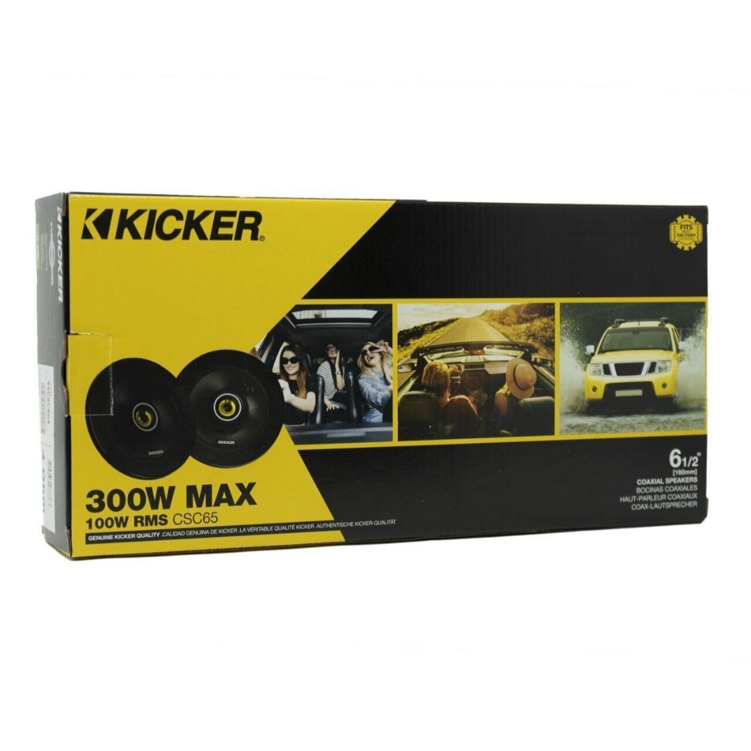Kicker CSC654, CS 6.5" 2-Way Coaxial Speakers, 4-Ohm (46CSC654) (OB)