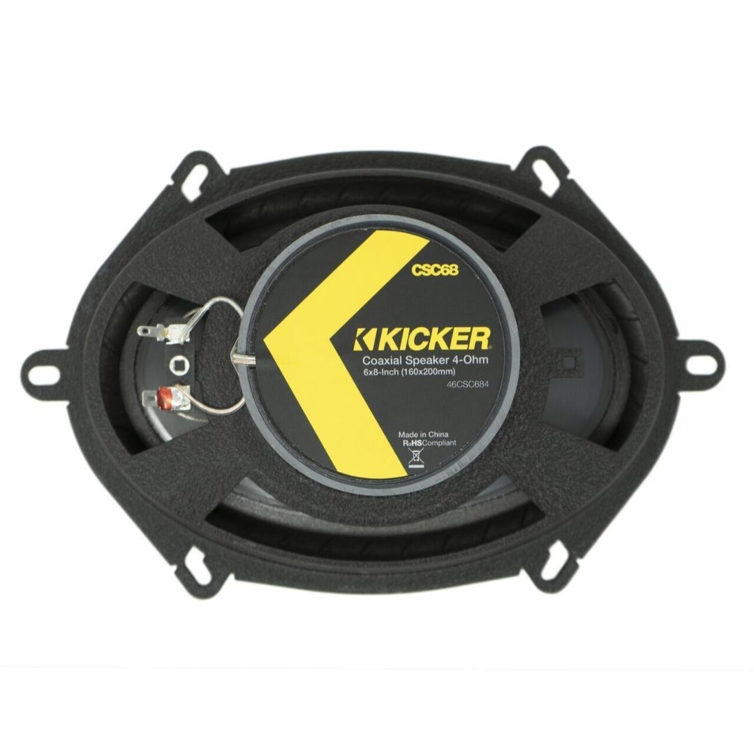Kicker CSC684, CS 6X8" 2-Way Coaxial Speakers, 4-Ohm (46CSC684) (OB)