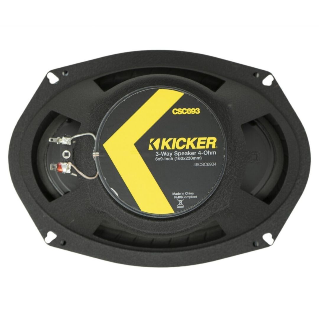 Kicker CSC6934, CS 6X9" 3-Way Full Range Speakers, 4-Ohm (46CSC6934) (OB)