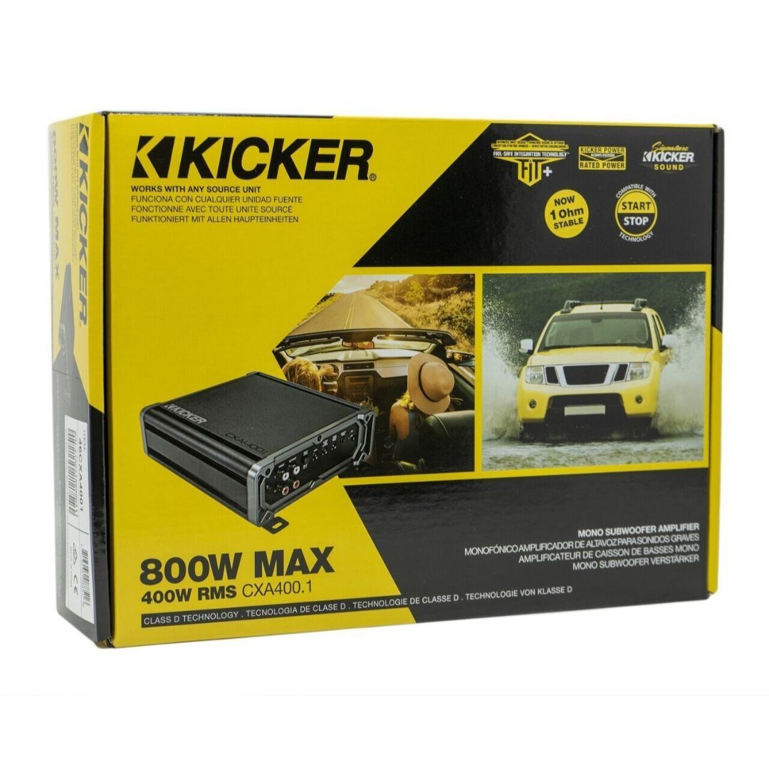 Kicker CXA4001, CX Monoblock Class D Subwoofer Amplifier, 400W (46CXA4001) (OB)