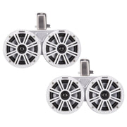Kicker KMTDC65W, KMTDC 6.5" Loaded Marine Dual Cans Speaker Pair, White/White (45KMTDC65W) (OB)