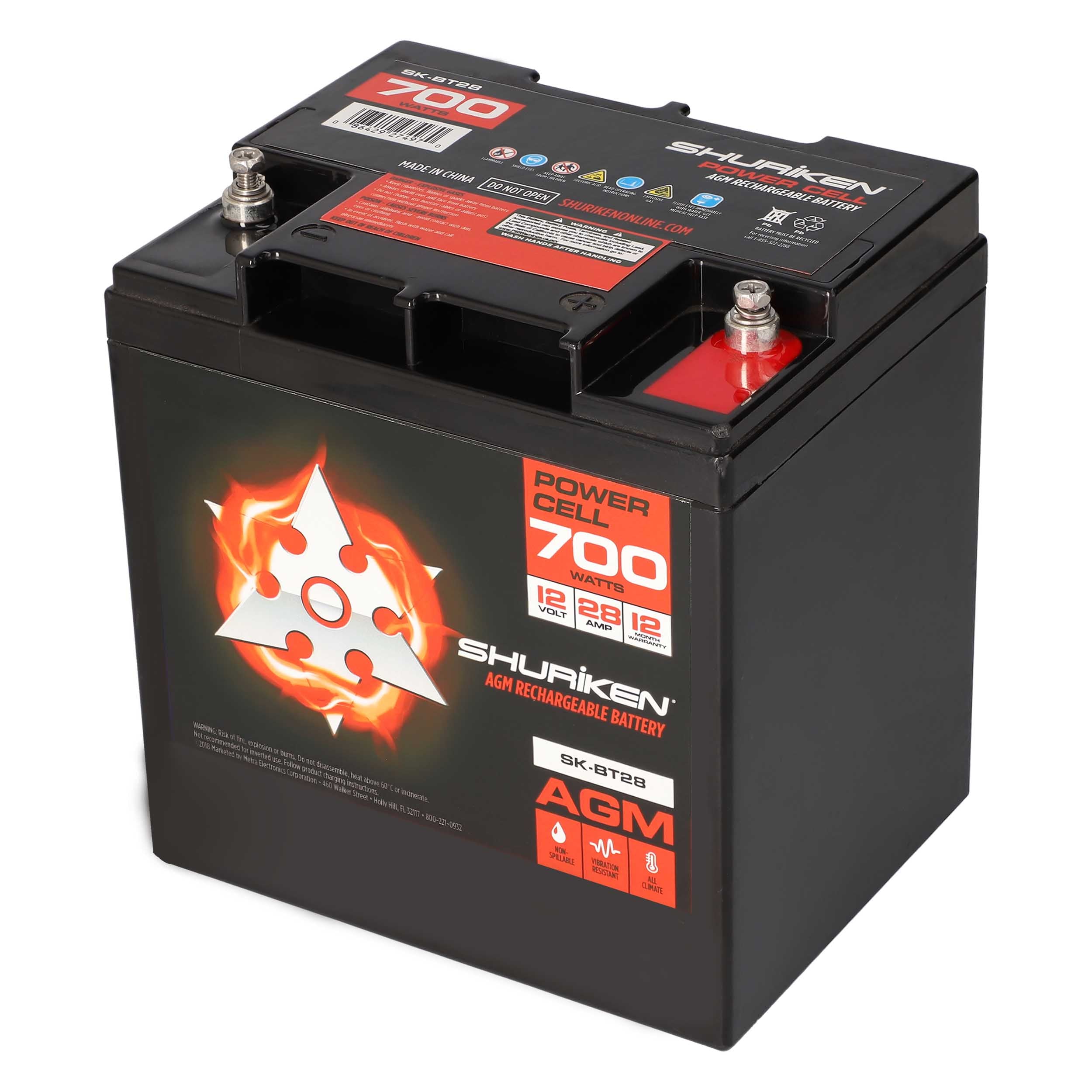 Shuriken SK-BT28, 700W 28Amp Hours Compact Size AGM 12V Battery