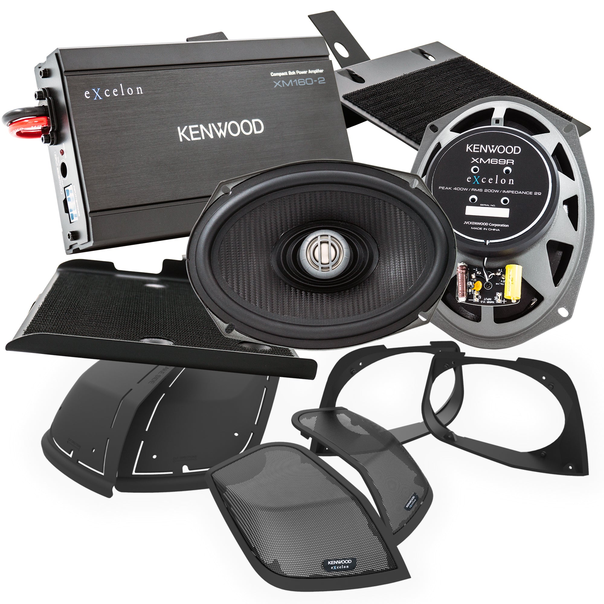 Kenwood P-HD2R, Plug and Play Rear Amplified Audio Upgrade Package for Select 2014-Up Harley-Davidson Motorcycles