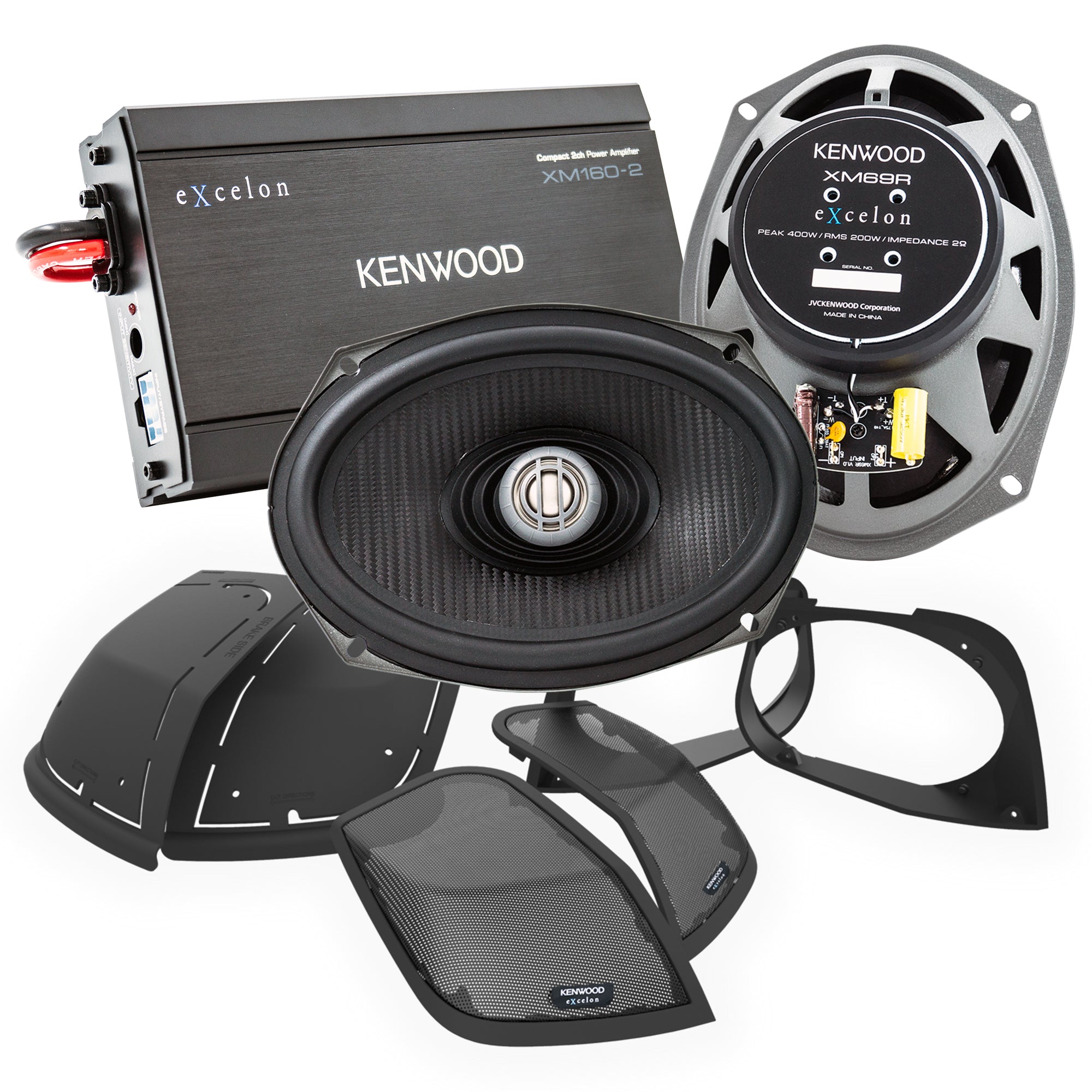 Kenwood P-HD2R, Plug and Play Rear Amplified Audio Upgrade Package for Select 2014-Up Harley-Davidson Motorcycles