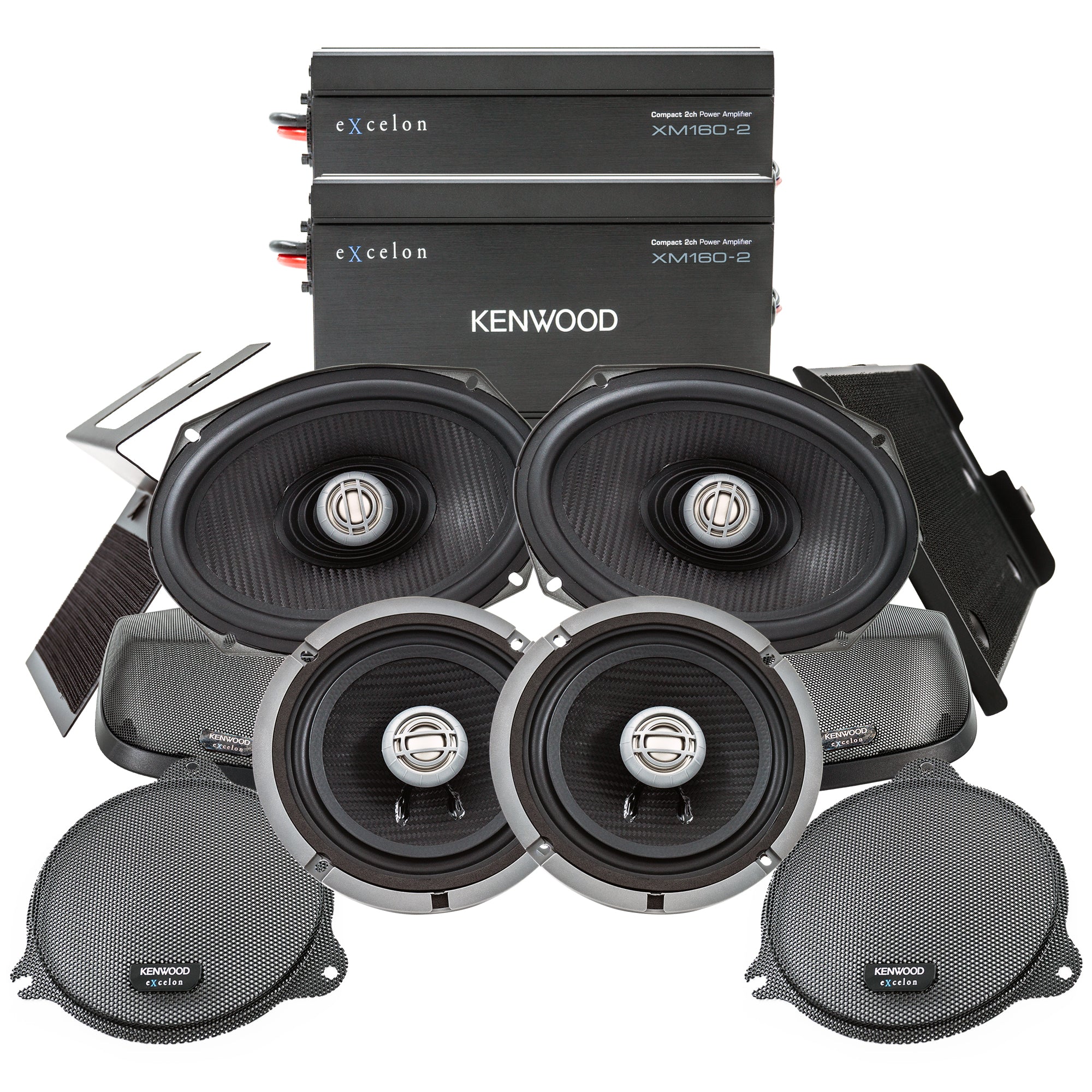 Kenwood P-HD3FR, Plug and Play Front & Rear Amplified Audio Upgrade Package for Select 2014-Up Harley-Davidson Motorcycles