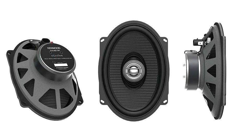 Kenwood XM57F, eXcelon Motorsports 5x7" 2-Way Coaxial Speakers for Select Harley-Davidson Motorcycles, Rear