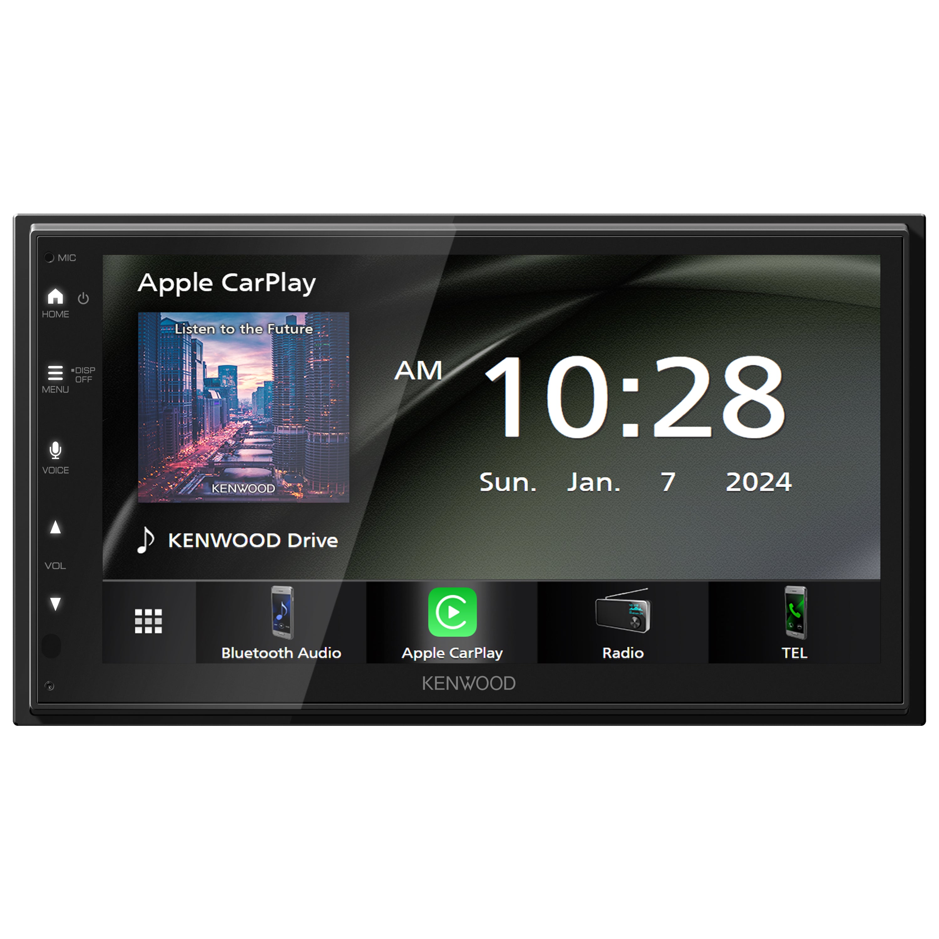 Kenwood DMX40S, 6.8" Double DIN Digital Media Receiver w/ CarPlay & Android Auto