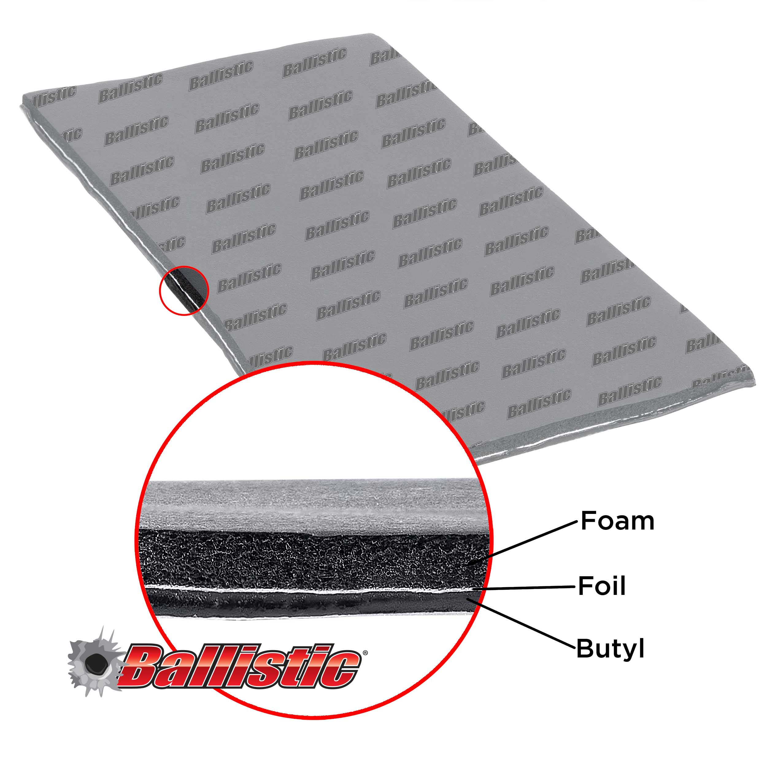 Ballistic SSTRL, Tri-Layer Sound Damping Material