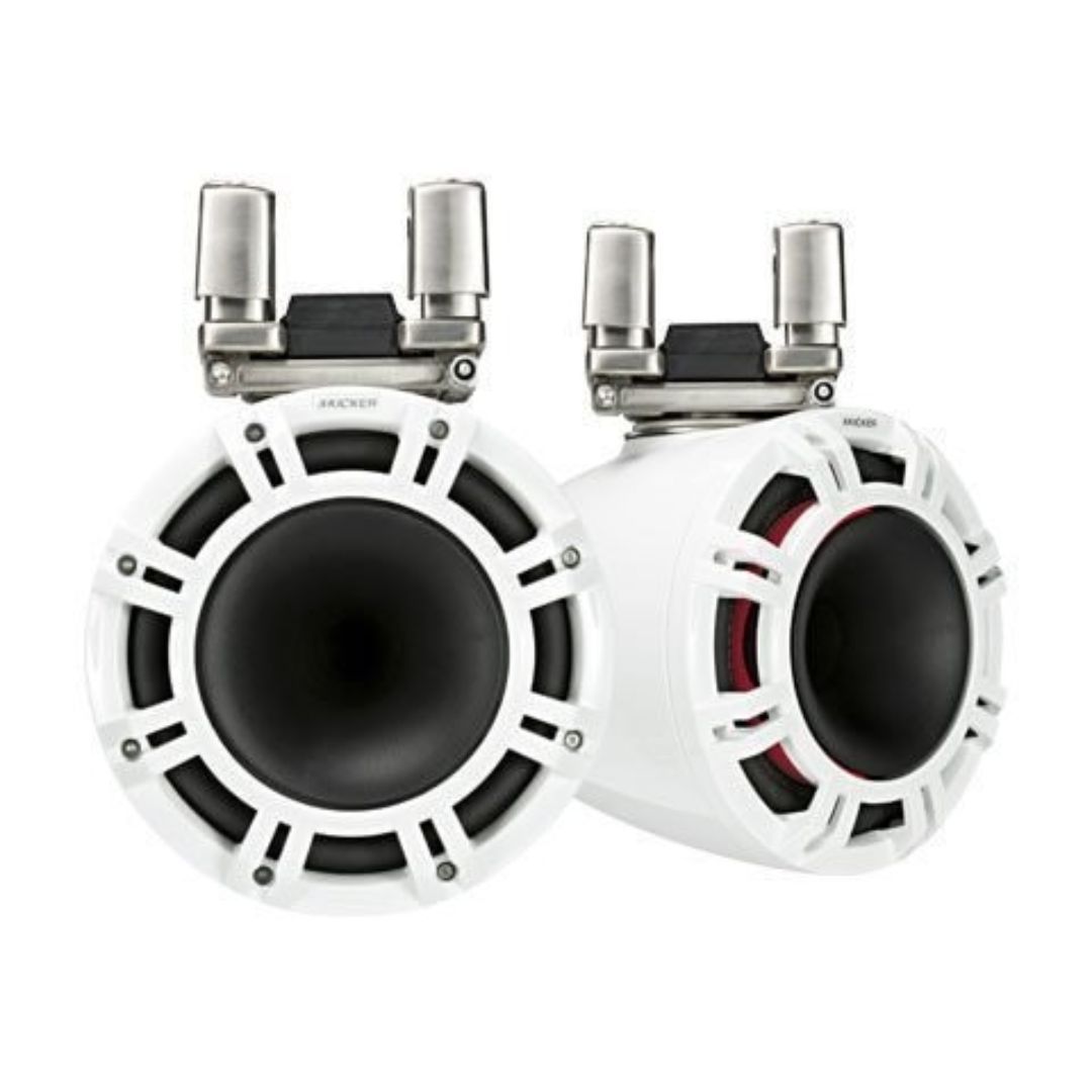 Kicker KMTC94W, KMTC 9" Horn-Loaded Tower Speaker System, White (44KMTC94W) (OB)
