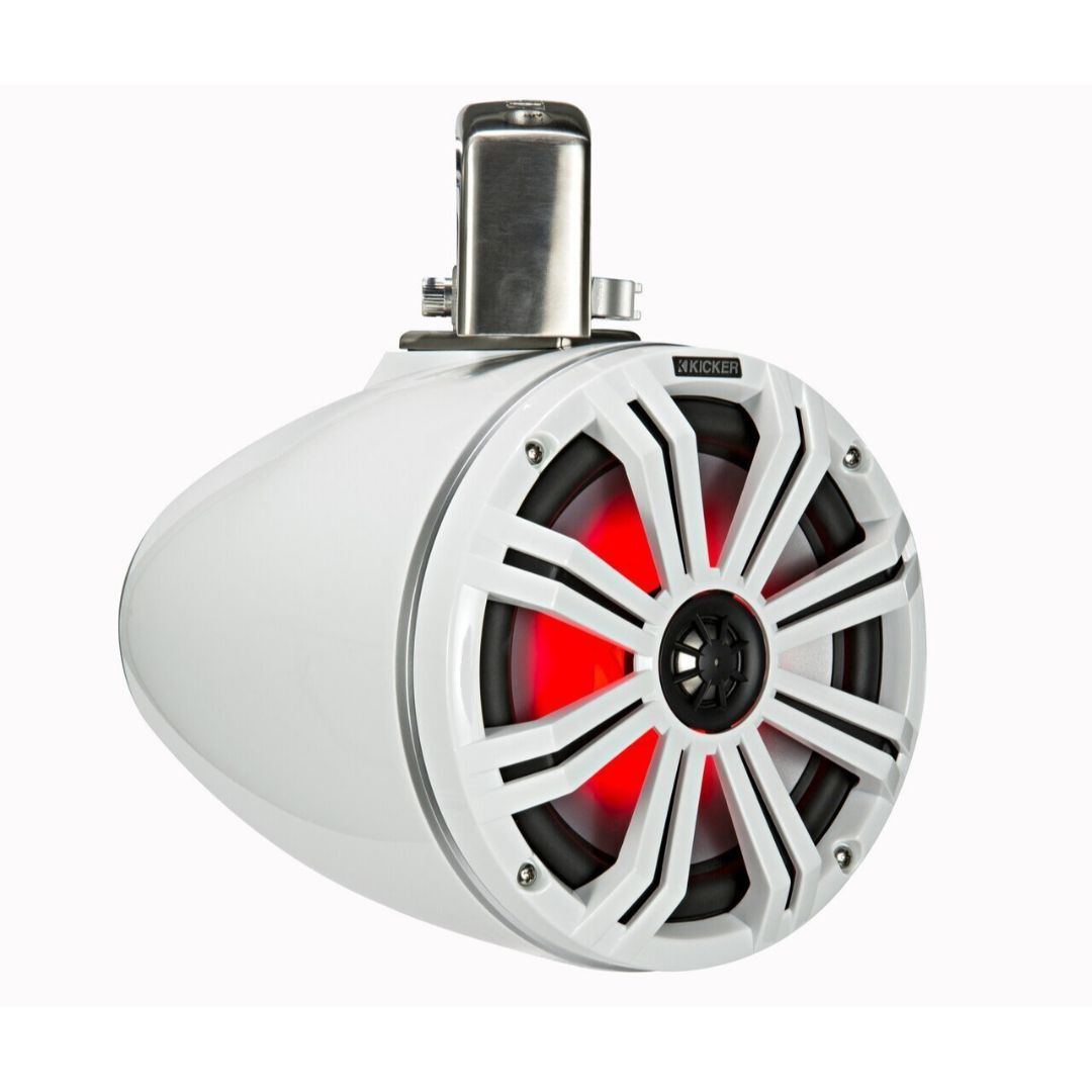 Kicker KMTC65W, KMTDC 6.5" Loaded Marine Cans Speaker, White/White (45KMTC65W) (OB)