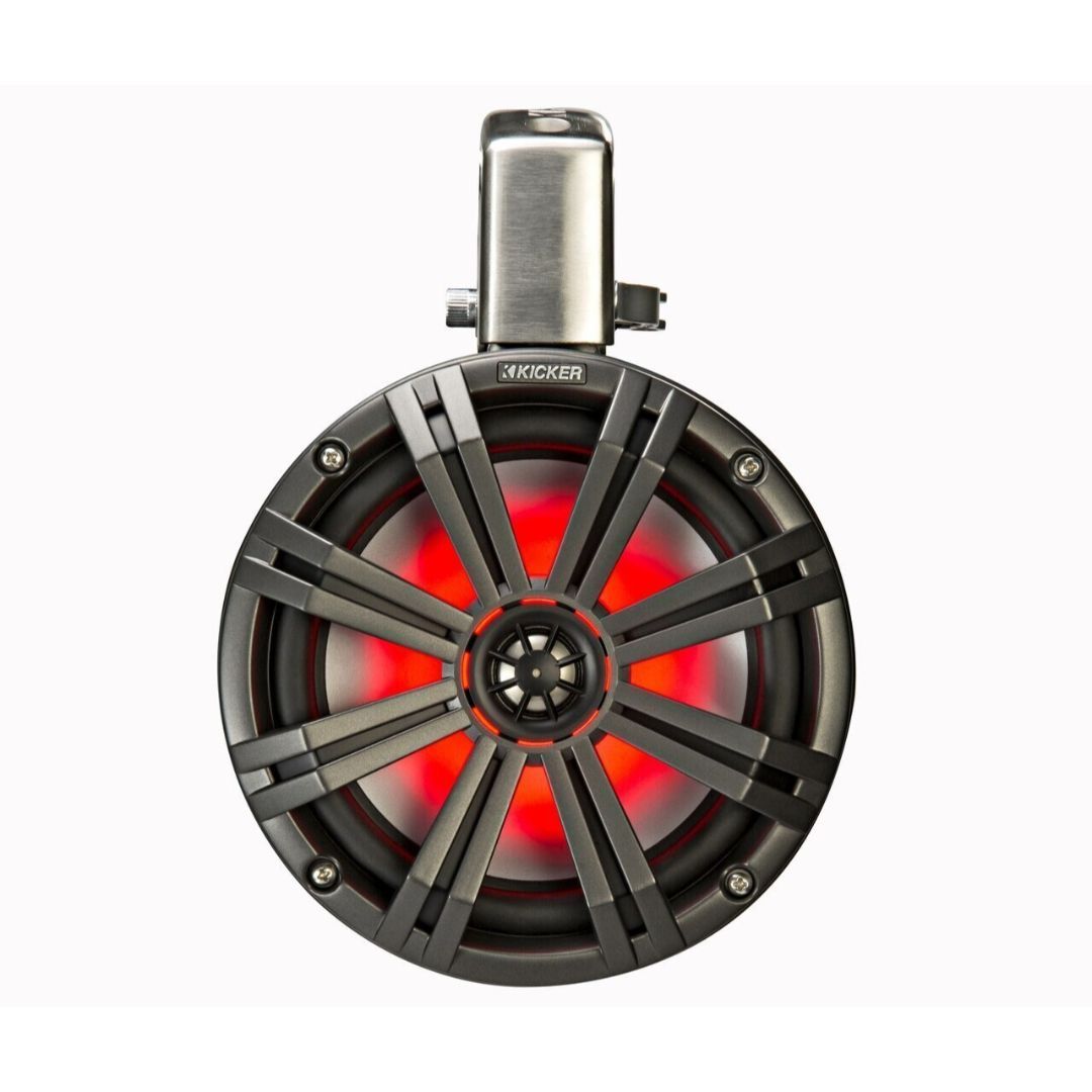 Kicker KMTC65, KMTDC 6.5" Loaded Marine Cans Speaker, Charcoal/Black (45KMTC65) (OB)