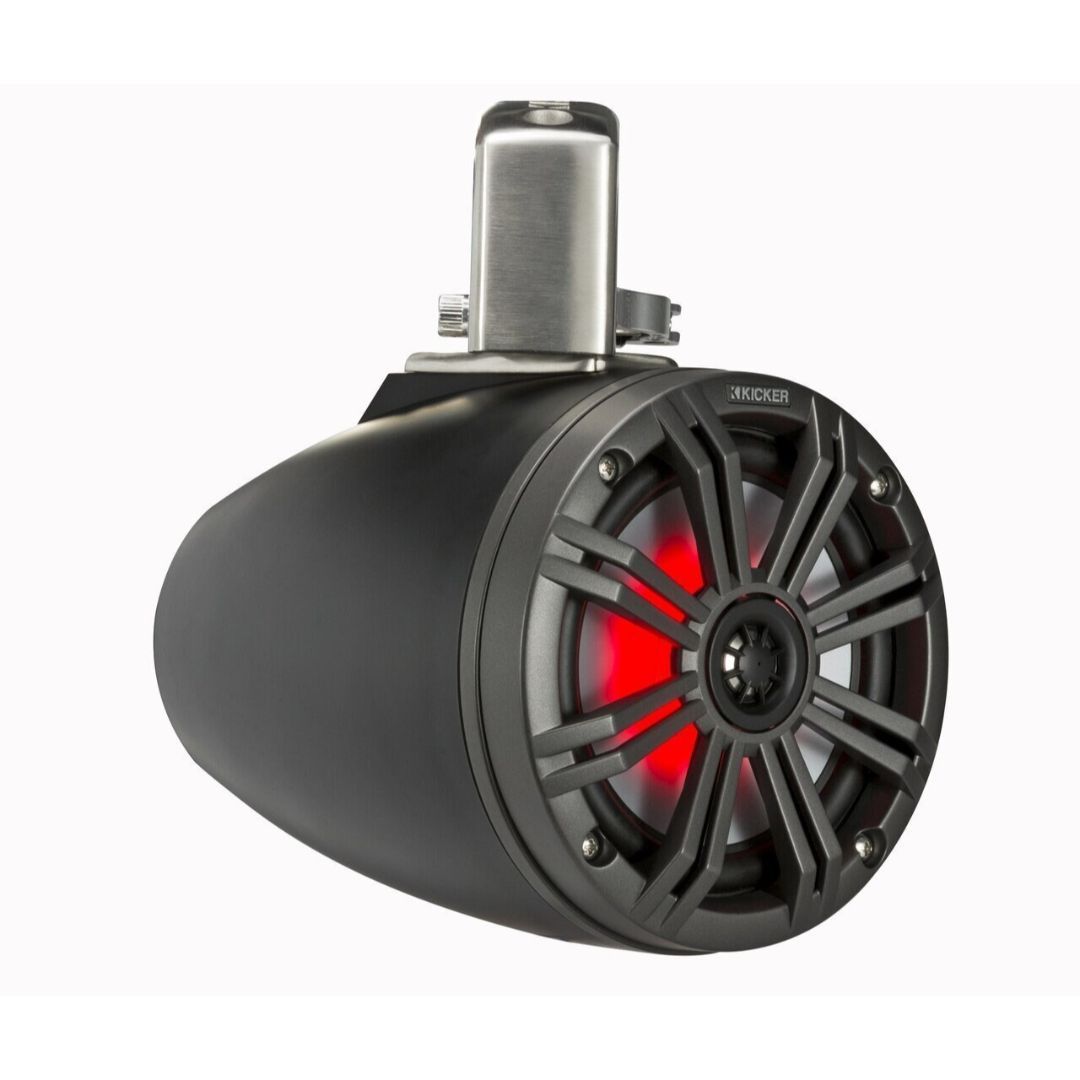 Kicker KMTC65, KMTDC 6.5" Loaded Marine Cans Speaker, Charcoal/Black (45KMTC65) (OB)