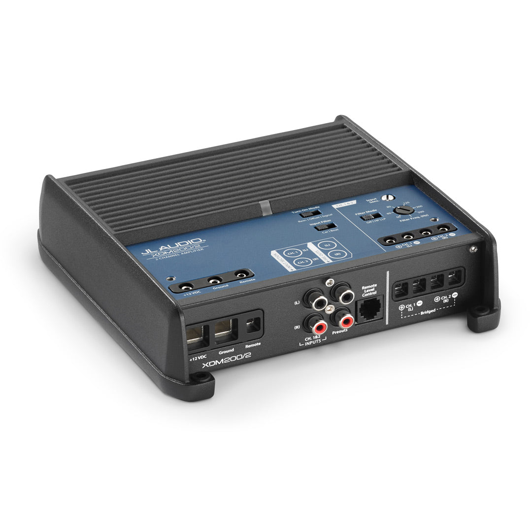 JL Audio XDM200/2, XDM Series Class D 2 Channel Full Range Amplifier - 200 Watts RMS (OB)