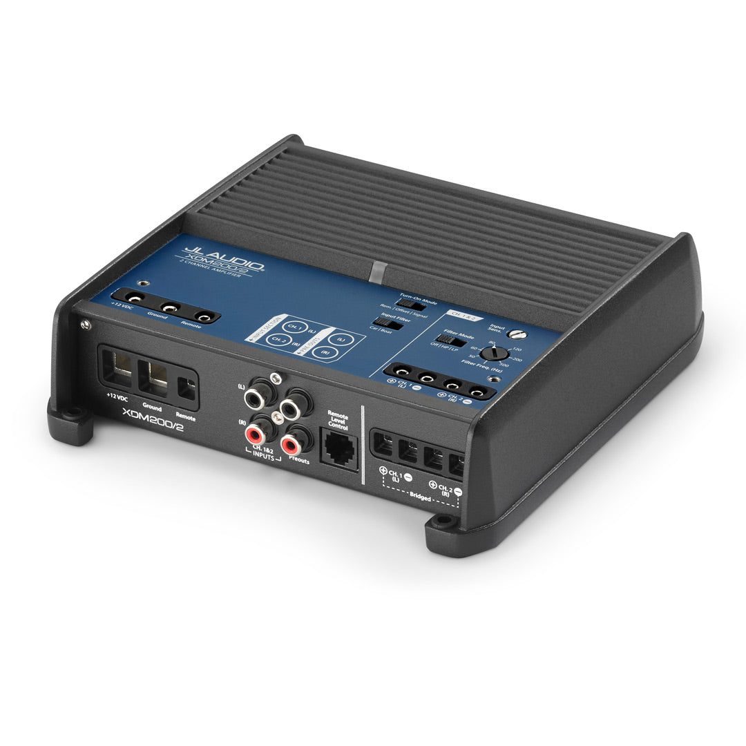 JL Audio XDM200/2, XDM Series Class D 2 Channel Full Range Amplifier - 200 Watts RMS (OB)