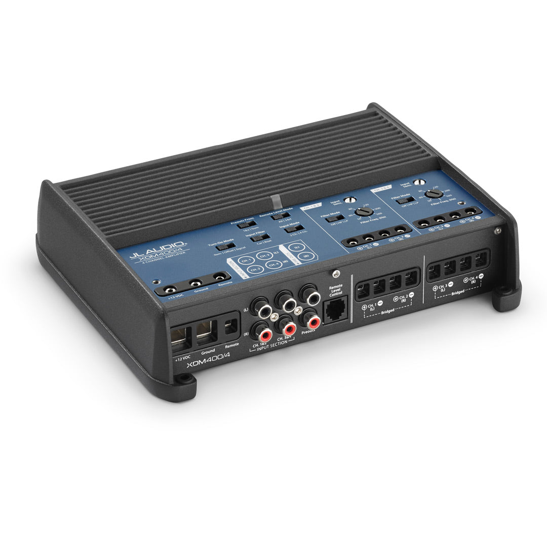 JL Audio XDM400/4, XDM Series Class D 4 Channel Full Range Amplifier - 400 Watts RMS (OB)