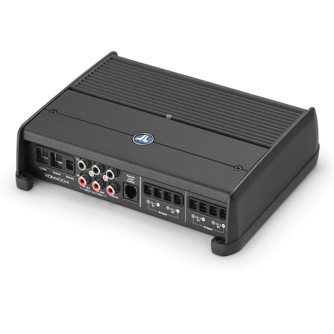 JL Audio XDM400/4, XDM Series Class D 4 Channel Full Range Amplifier - 400 Watts RMS (OB)