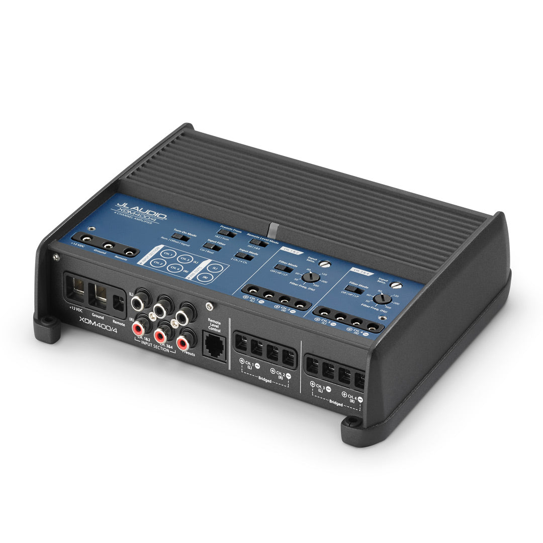 JL Audio XDM400/4, XDM Series Class D 4 Channel Full Range Amplifier - 400 Watts RMS (OB)