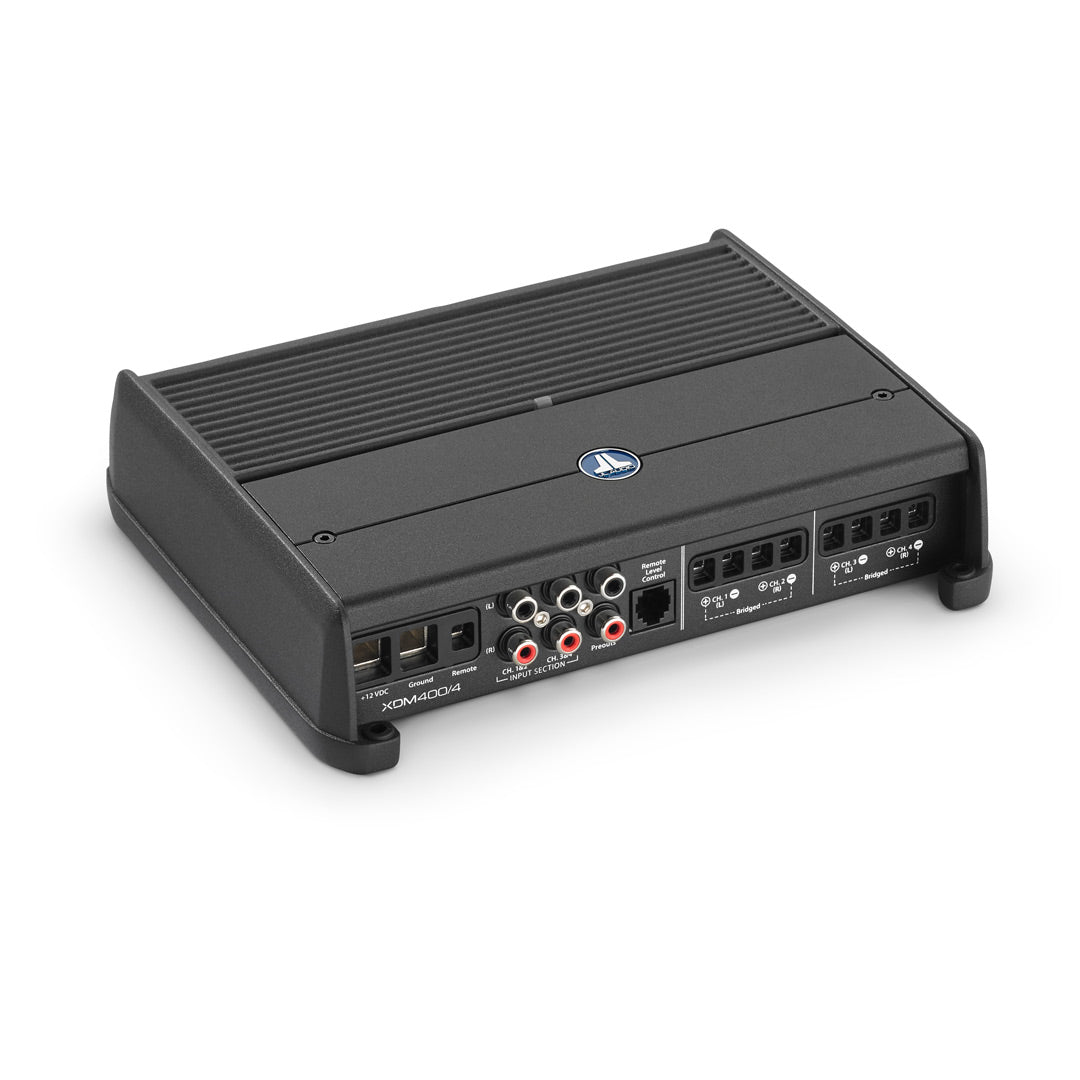 JL Audio XDM400/4, XDM Series Class D 4 Channel Full Range Amplifier - 400 Watts RMS (OB)