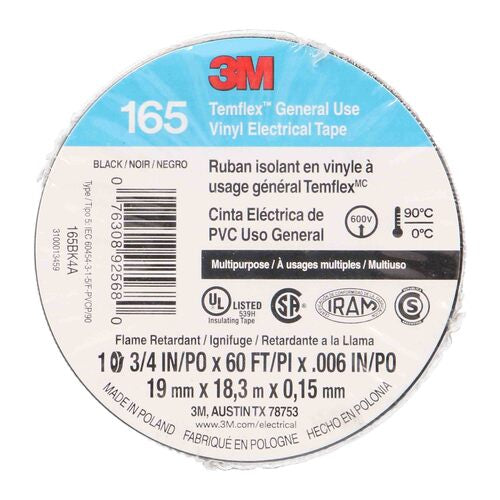 Install Bay 3M165-10, 3M Economy Vinyl Electrical Tape 3/4In X 60Ft - 10 Pack