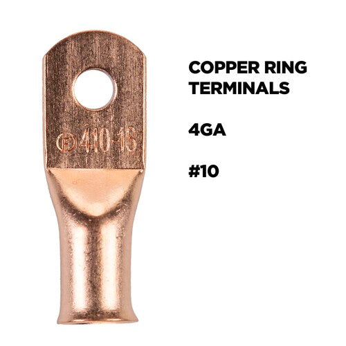 Install Bay CUR410, Copper Uninsulated Ring Terminal 4 Gauge #10