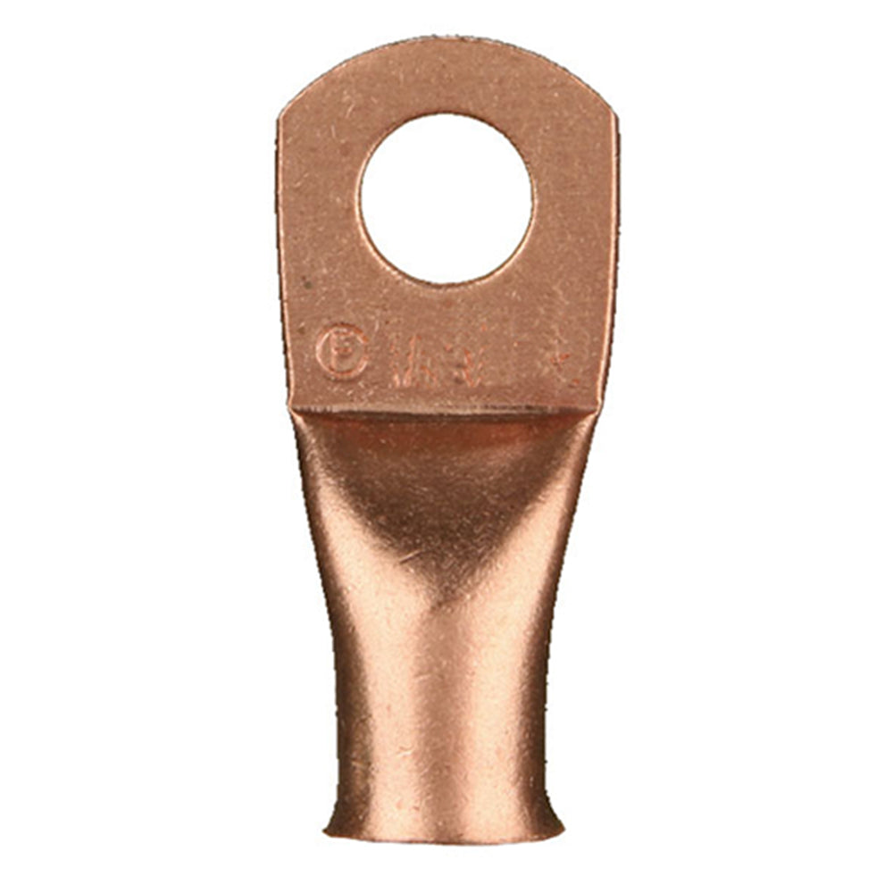 Install Bay CUR414, Copper Uninsulated Ring Terminal 4 Gauge 1/4 inch
