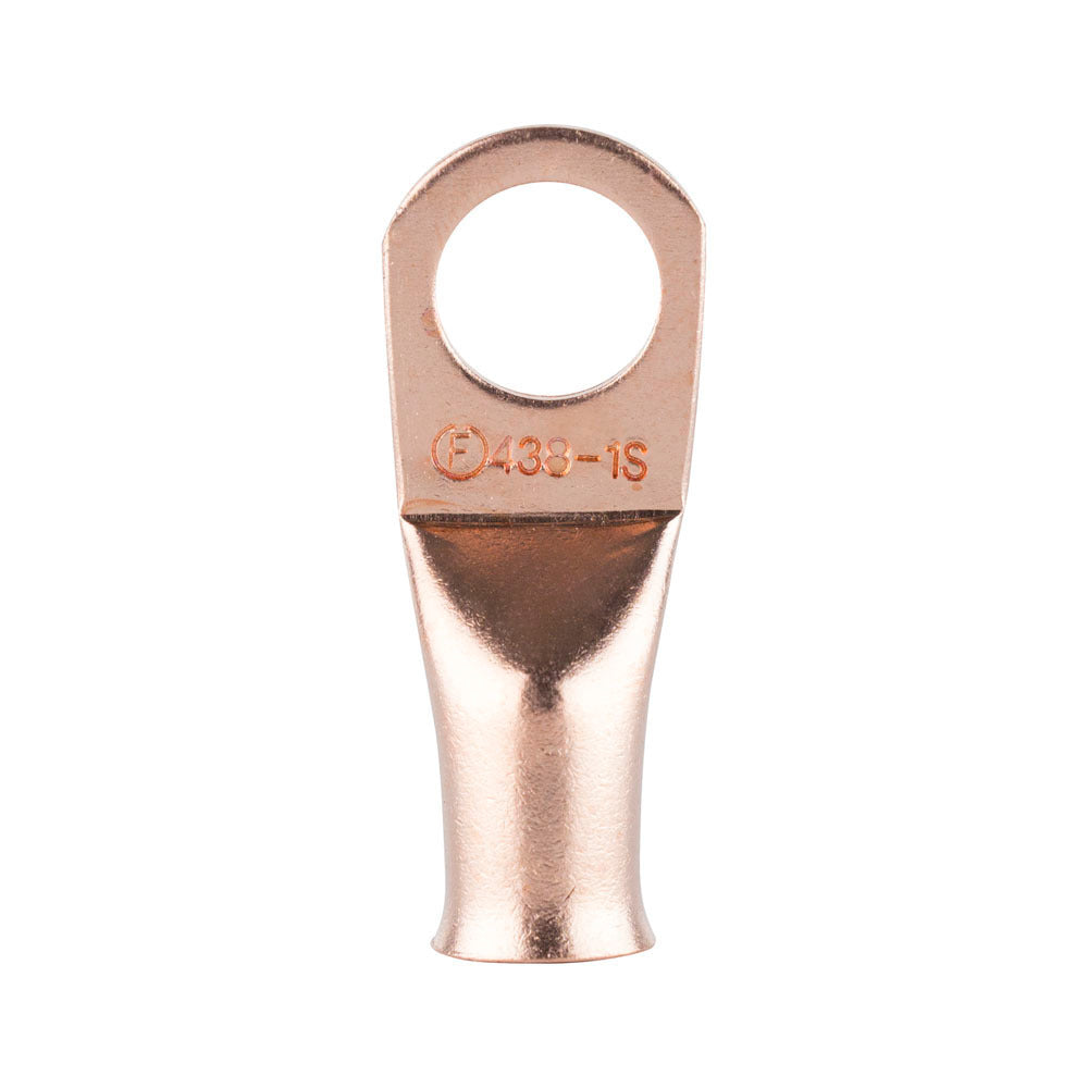 Install Bay CUR438, Copper Uninsulated Ring Terminal 4 Gauge 3/8 inch