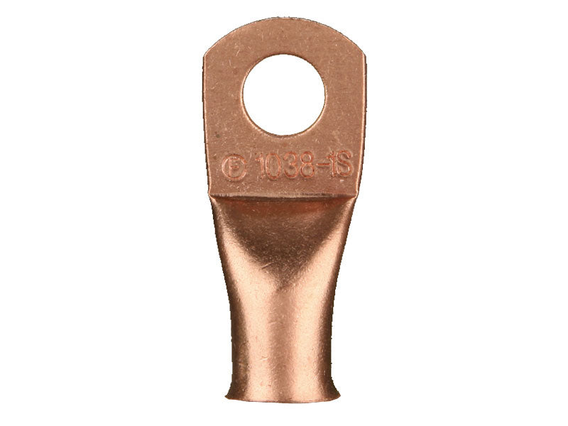 Install Bay CUR814, Copper Uninsulated Ring Terminal 8 Gauge 1/4 inch