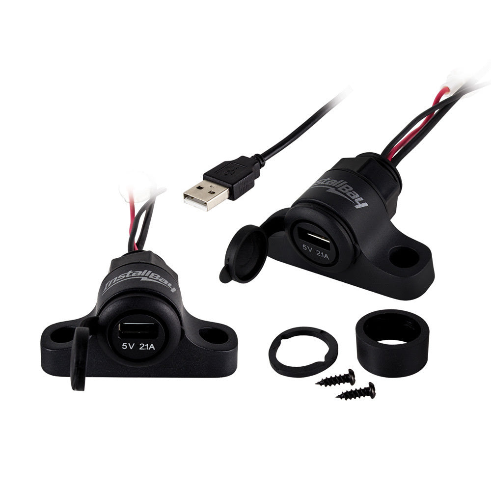 Install Bay IBR78, Pass Through Flush Mount USB Socket - Retail Pack