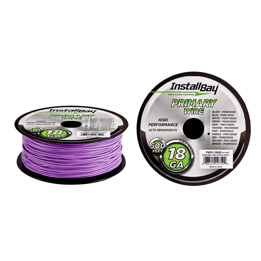 Install Bay PWPL18500, Primary Wire 18 Gauge Purple - Coil of 500 feet