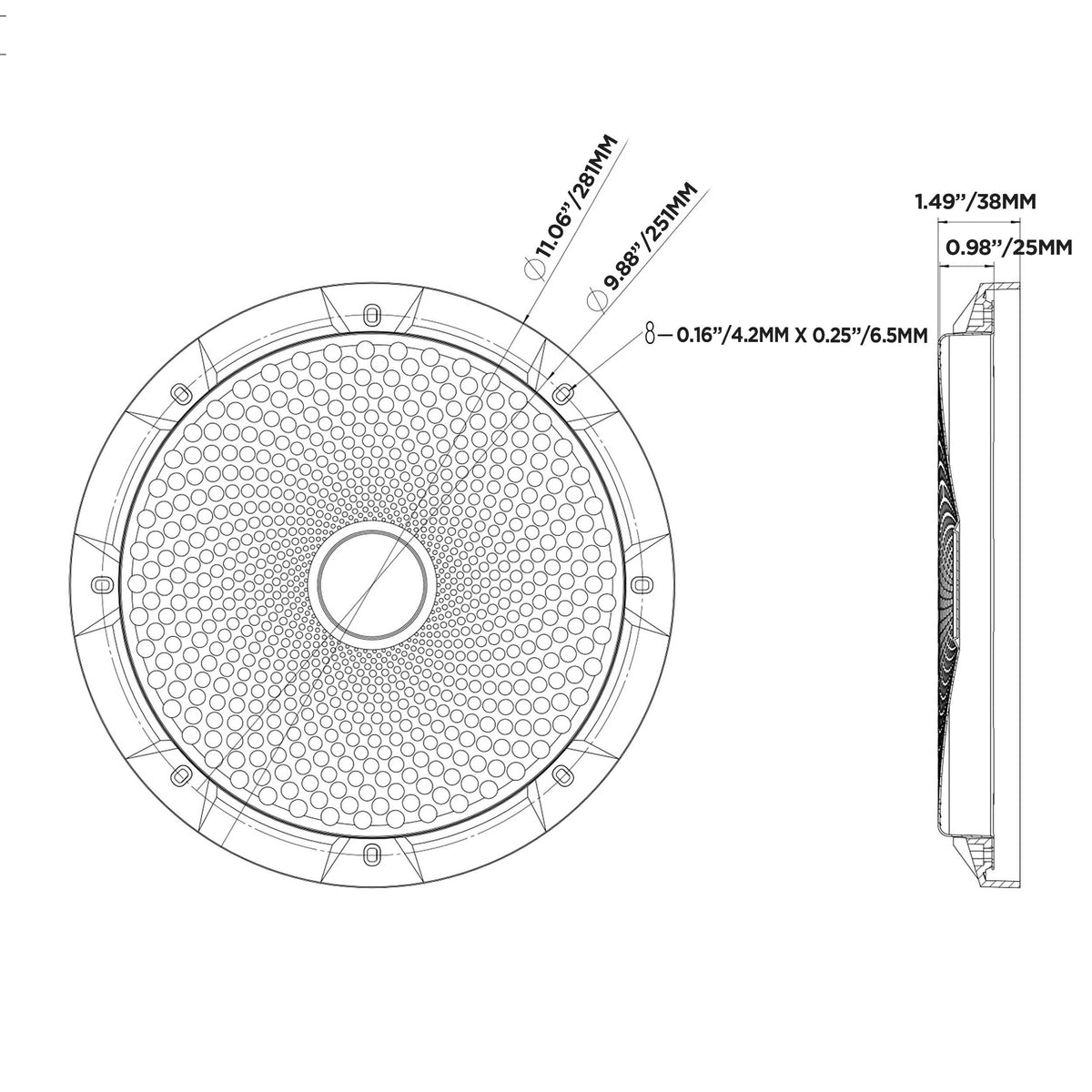Install Bay SG10, SPEAKER GRILLE 10" SINGLE
