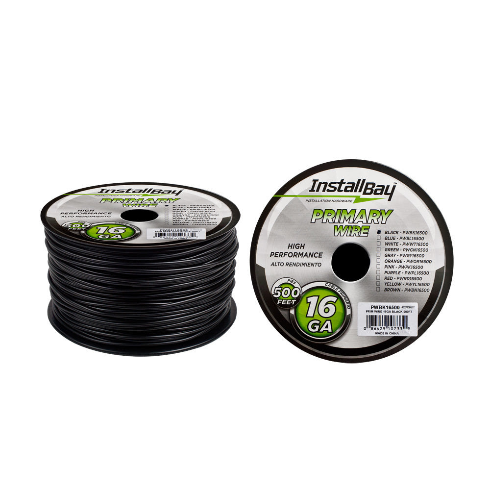 Install Bay PWBK16500, Primary Wire 16 Gauge Black Coil of 500 feet