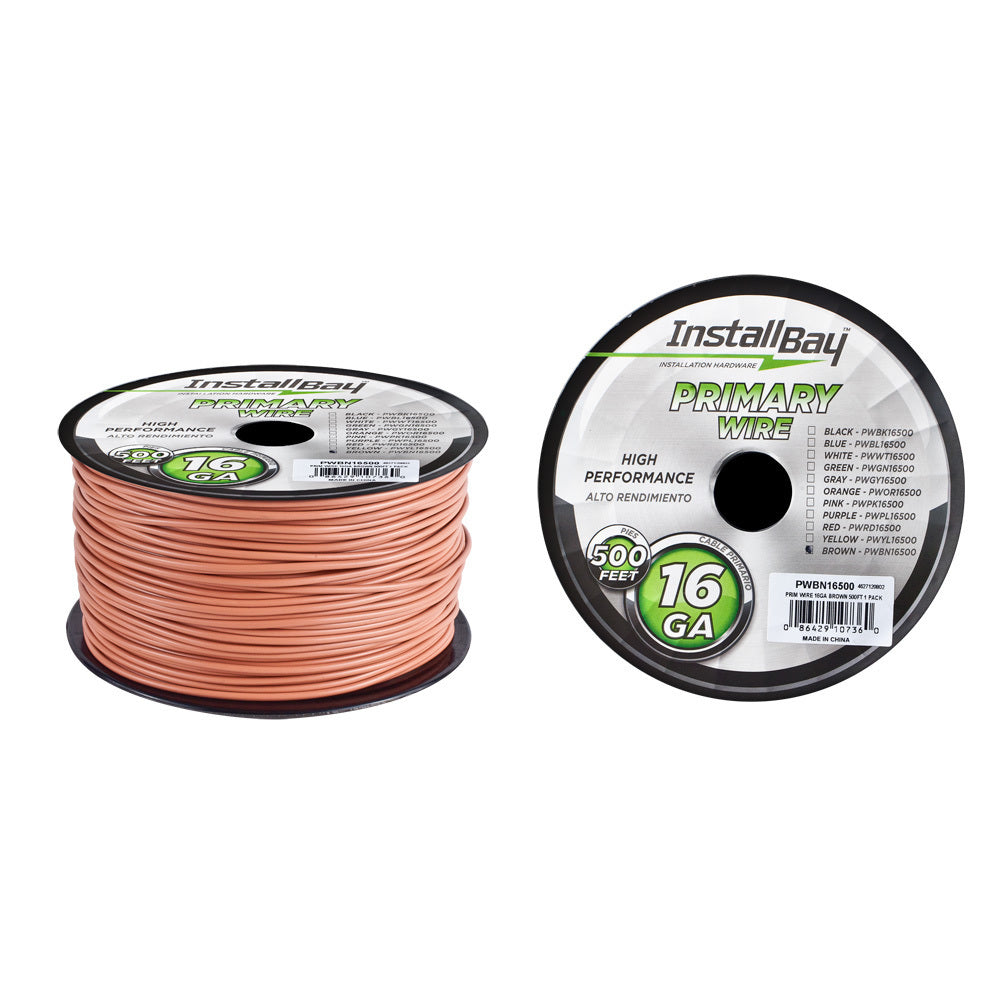 Install Bay PWBN16500, Primary Wire 16 Gauge Brown Coil of 500 feet