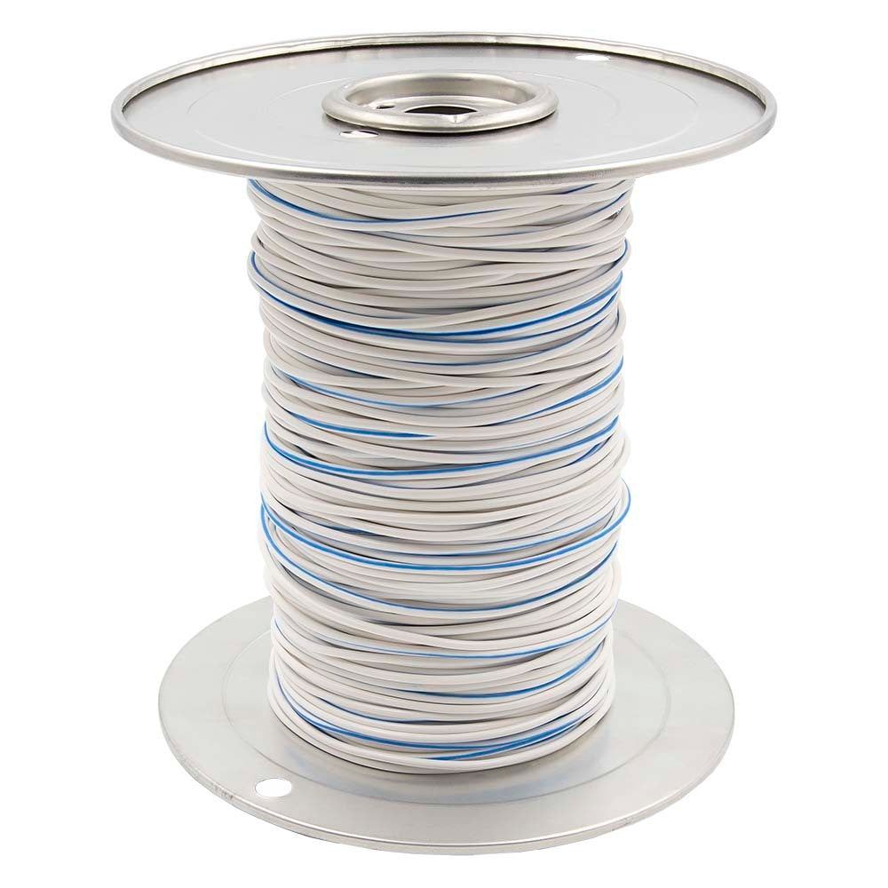 Install Bay US18500WBL, 18 Ga US GPT All Copper Primary Wire White w/Blue Trace