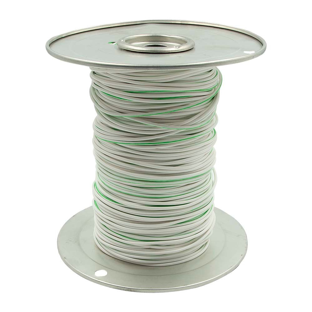 Install Bay US18500WGN, 18 Ga US GPT All Copper Primary Wire White w/Green Trace