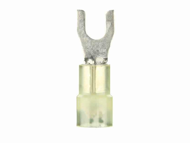 Install Bay YNST10, Yellow Nylon Spade Terminal 12-10 Gauge #10 Package of 100