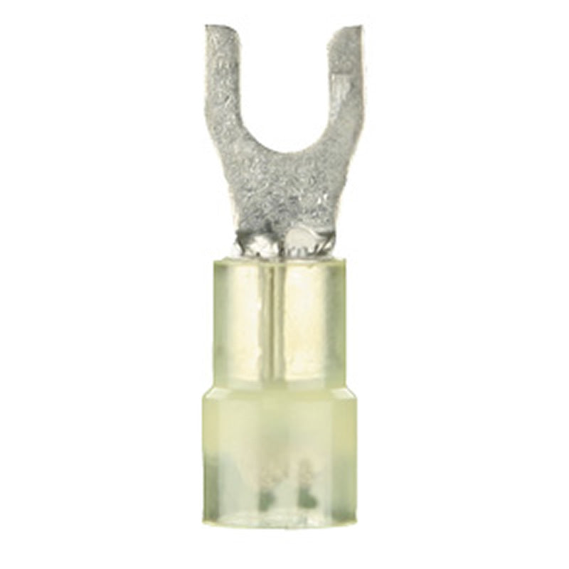 Install Bay YNST8, Yellow Nylon Spade Terminal 12-10 Gauge #8 - Package of 100