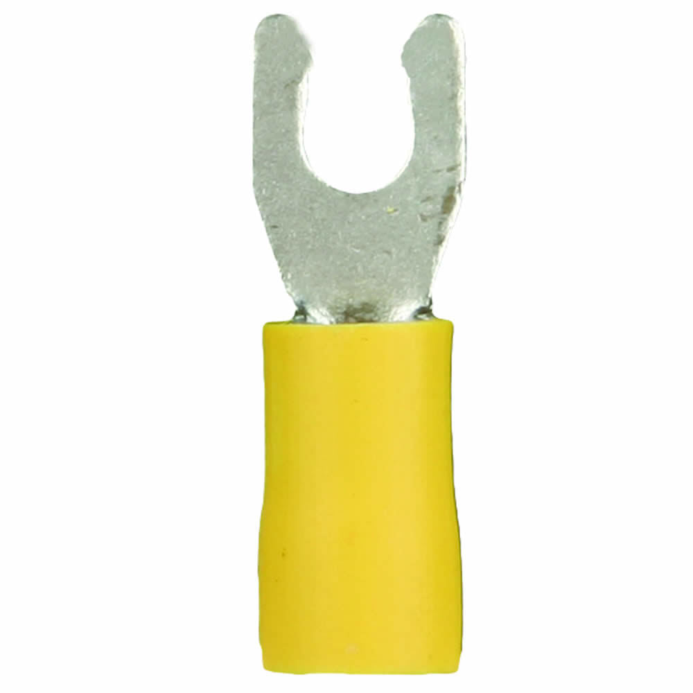 Install Bay YVLST8, Yellow Vinyl Locking Spade Terminal 12-10 Gauge #8