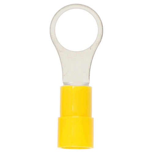 Install Bay YVRT8, Yellow Vinyl Ring Terminal 12-10 Gauge #8 Package of 100