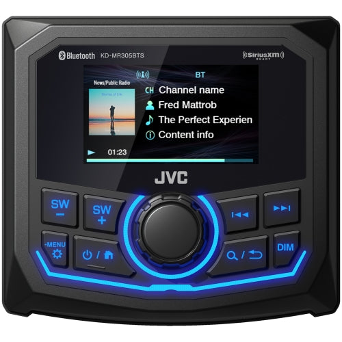 JVC KD-MR305BTS, 2.7" LCD Digital Media Marine / Powersports Receiver